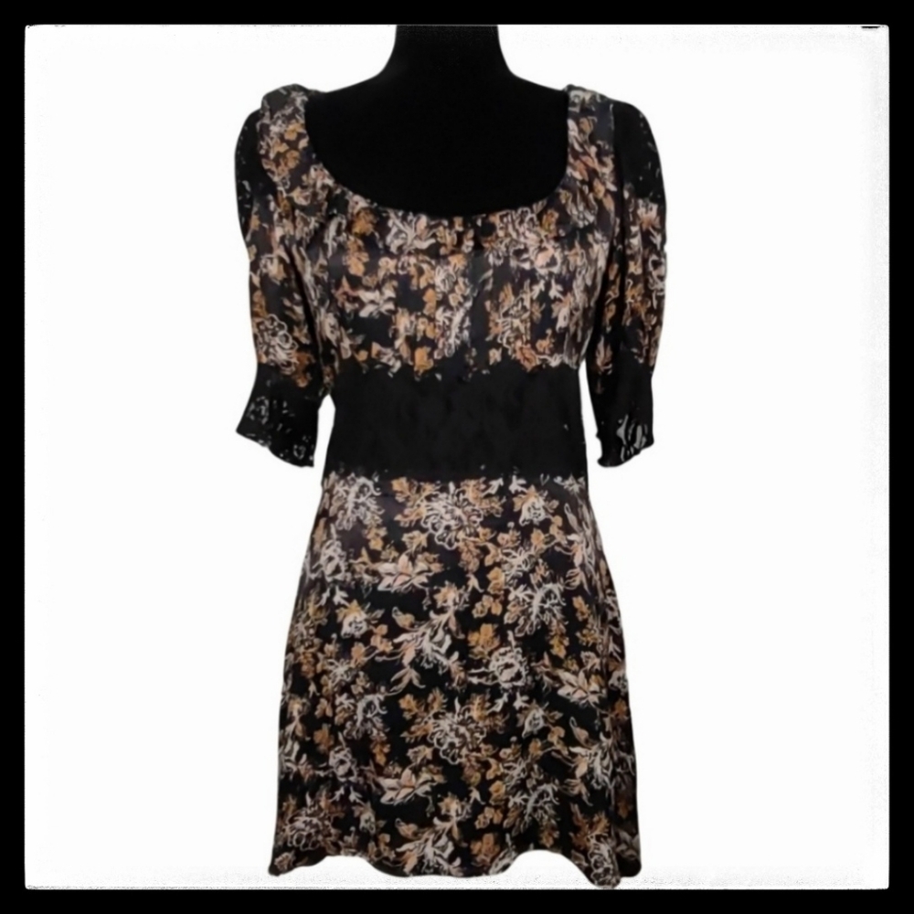 Free People Lucie Mini Dress Lace Midriff Size 8